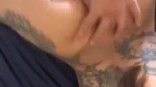 Fingering and fucking a tattoo lady