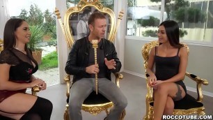 Gorgwous porn stars Malena Nazionale and Martina Smeraldi accepted the 69 dick challenge with Rocco Siffredi has prepared&period;Which of them will win&quest;