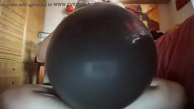 A huge black balloon will be used as if it were a big hard cock&excl;