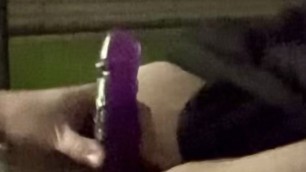 Playing with my favorite purple dildo FtM