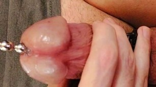 Cock Sounding with a 12inch Urethral Rod, Cumming After a Long Session of Rubbing my Pisshole