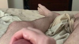 Jerking my phat dick to amazing orgasm