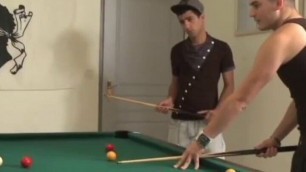 FrenchPorn.fr - Three young people are playing billiards