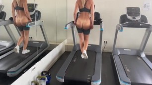 Blonde Flashing Tits and Ass in the Gym